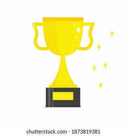 Gold Cup icon in flat style. Simple championship or competitive trophy isolated on a white background. Vector illustration