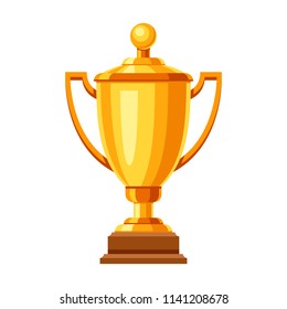 Gold cup icon. Illustration of award for sports or corporate competitions.