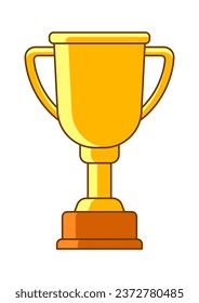 Gold cup icon. Illustration of award for sports or corporate competitions.