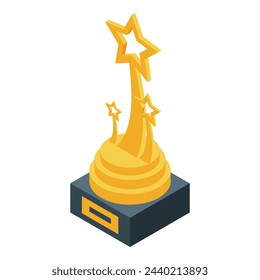 Gold cup icon isometric vector. Prize award. Winner star