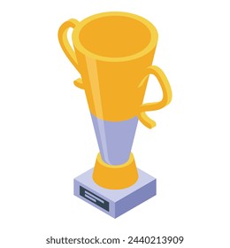 Gold cup icon isometric vector. Winner award. Win contest