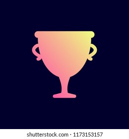 Gold cup icon. Vector illustration in flat minimalist style.