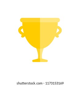 Gold cup icon. Vector illustration in flat minimalist style.