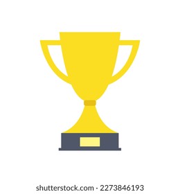 Gold cup icon vector. Sport event trophy concept