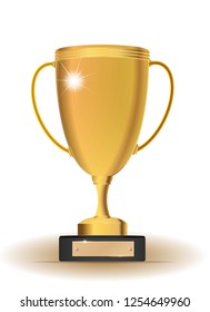 gold cup isolated on white background.Vector illustration EPS10
