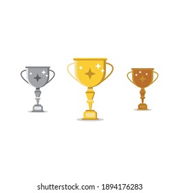gold cup isolated on white background