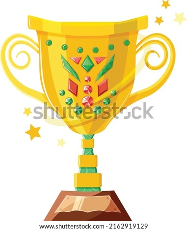 gold cup with jewels vector