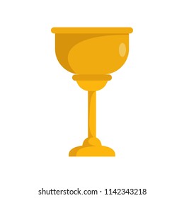 Gold cup jewish icon. Flat illustration of gold cup jewish vector icon for web isolated on white