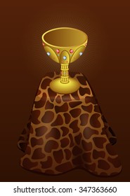 Gold Cup on the leopard fur
