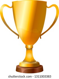 Gold cup on a light background