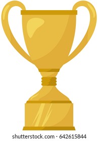 Gold cup on white. Vector illustrations flat style