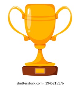 Gold Cup For Participation In A Sporting Event Or Game. Trophy Or Prize Winner. Vector Illustration In Cartoon Style.