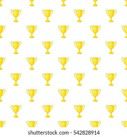 Gold cup pattern. Cartoon illustration of gold cup vector pattern for web