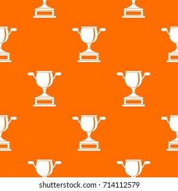 Gold cup pattern repeat seamless in orange color for any design. Vector geometric illustration