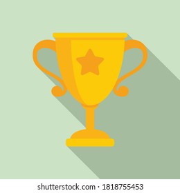 Gold cup reputation icon. Flat illustration of gold cup reputation vector icon for web design