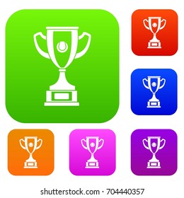 Gold cup set icon in different colors isolated vector illustration. Premium collection