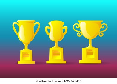 Gold Cup three vectors themed cartoons.