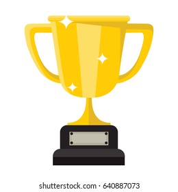 gold cup trophy flat icon