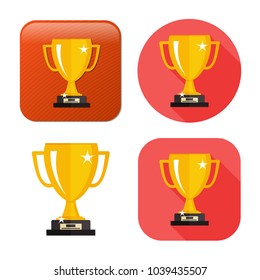 Gold Cup Trophy Icon - Cup Prize Icon - Winner Icon - Award First Place Icon