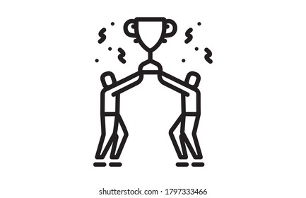 Icono de trofeo de copa de oro. Cartel de premio al ganador. Símbolo de la taza del primer lugar. Vector de premio.