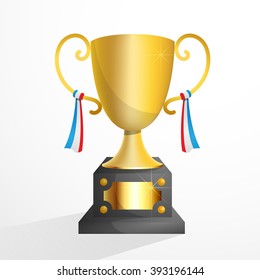 Gold cup trophy, vector EPS10.
