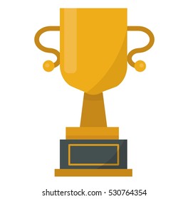 Gold cup trophy vector illustration.