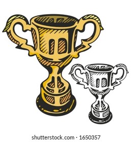 Gold cup. Vector illustration