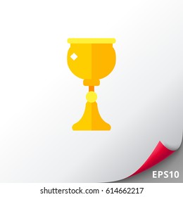 Gold cup for wine icon