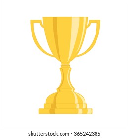 Gold Cup for the winner . Cup in a flat style. The symbol of victory and leadership.