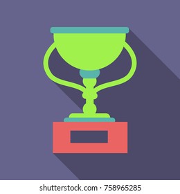 Gold cup of the winner of sports competitions. Sports trophy of the champion. First place. In the flat a vector. Golden bowl. An award for athletes