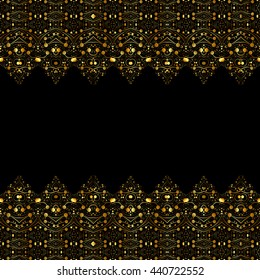 Gold curl vector frieze
