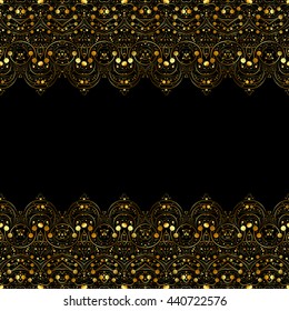 Gold curl vector frieze