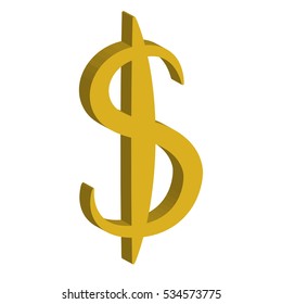 Gold currency sign. Sign of dollar. Vector