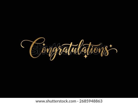 Gold Cursive 'Congratulations' Hand Lettering with Artistic Flourishes. Corporate Award Certificates