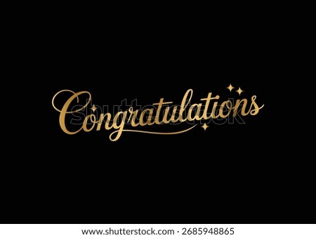 Gold Cursive 'Congratulations' Hand Lettering with Artistic Flourishes. Corporate Award Certificates