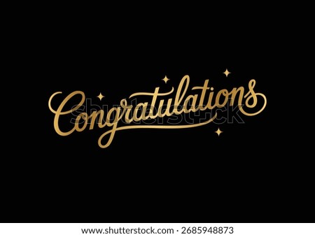 Gold Cursive 'Congratulations' Hand Lettering with Artistic Flourishes. Corporate Award Certificates