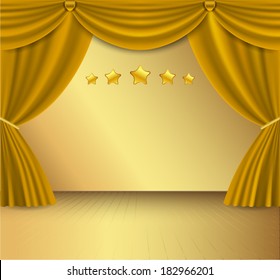 Gold curtain background.