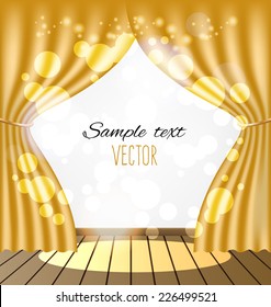 Gold curtains vector background