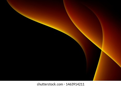 Gold curve abstract pattern on dark background, copy space composition, luxury concept.