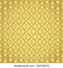 Gold curve cup and circle pattern on pastel background. Retro and classic seamless pattern style for modern or graphic design.