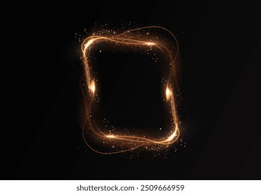 Linha de luz curva dourada, corda, fita. Png de linha de ouro festivo suave com efeitos de luz. Png azul dourado. Efeito de luz de curva da linha dourada. Png espiral dourada luminosa.

