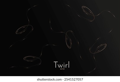 Ligne lumineuse courbe en or, corde, ruban adhésif. Png de ligne d'or festif lisse avec des effets de lumière. Twirl png doré clair. Effet de lumière courbe de ligne dorée.	
