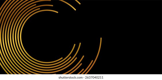Gold curved lines on black background - excellent for creative presentations