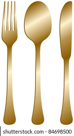 gold cutlery simple