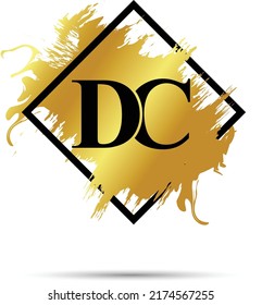 Gold DA logo symbol vector art design