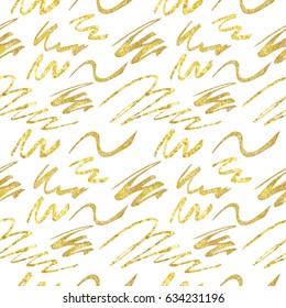 Gold dabs of paints seamless pattern. Abstract background