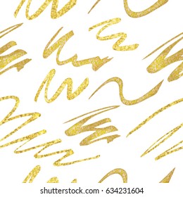 Gold dabs of paints seamless pattern. Abstract background