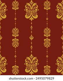 Patrón sin fisuras florales de damasco de oro, diseño de patrón vintage de Damasco, Antiguas victoriano sin fisuras, Damasco de lujo.