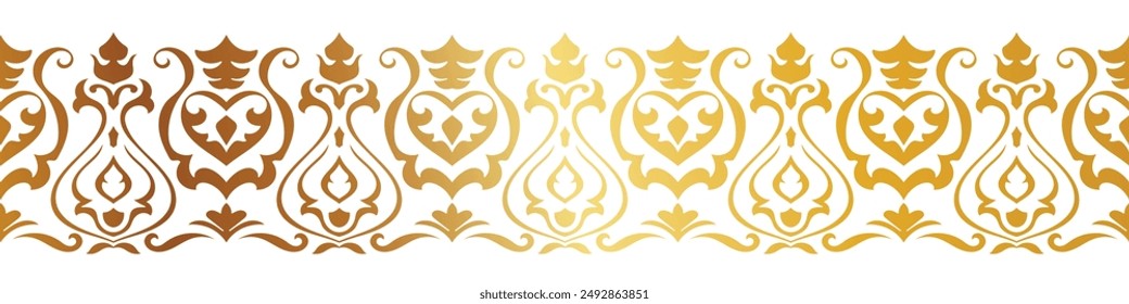 Gold Damast Muster Nahtloses abstraktes Muster
