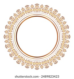 Gold Damask seamless pattern abstract EPS vector,Round ornament,Golden metallic border,floral damask ornament,floral paisley embroidery,ethnic oriental traditional design for print,wallpaper,fabric